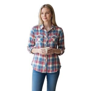 Anthropologie Postage Stamp  Plaid Flannel Shirt Women‎ 00